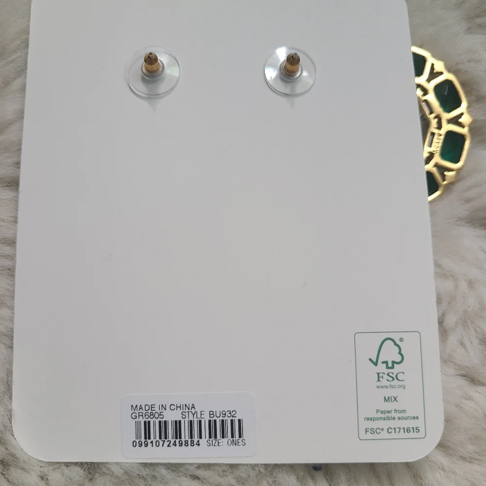 NWT J.Crew Green Faceted-hoop Earrings - Picture 4 of 4